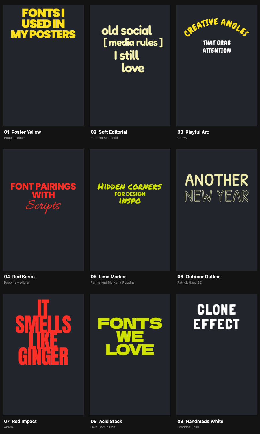 Nine expressive styles rendered by Aftergrain 2.2.